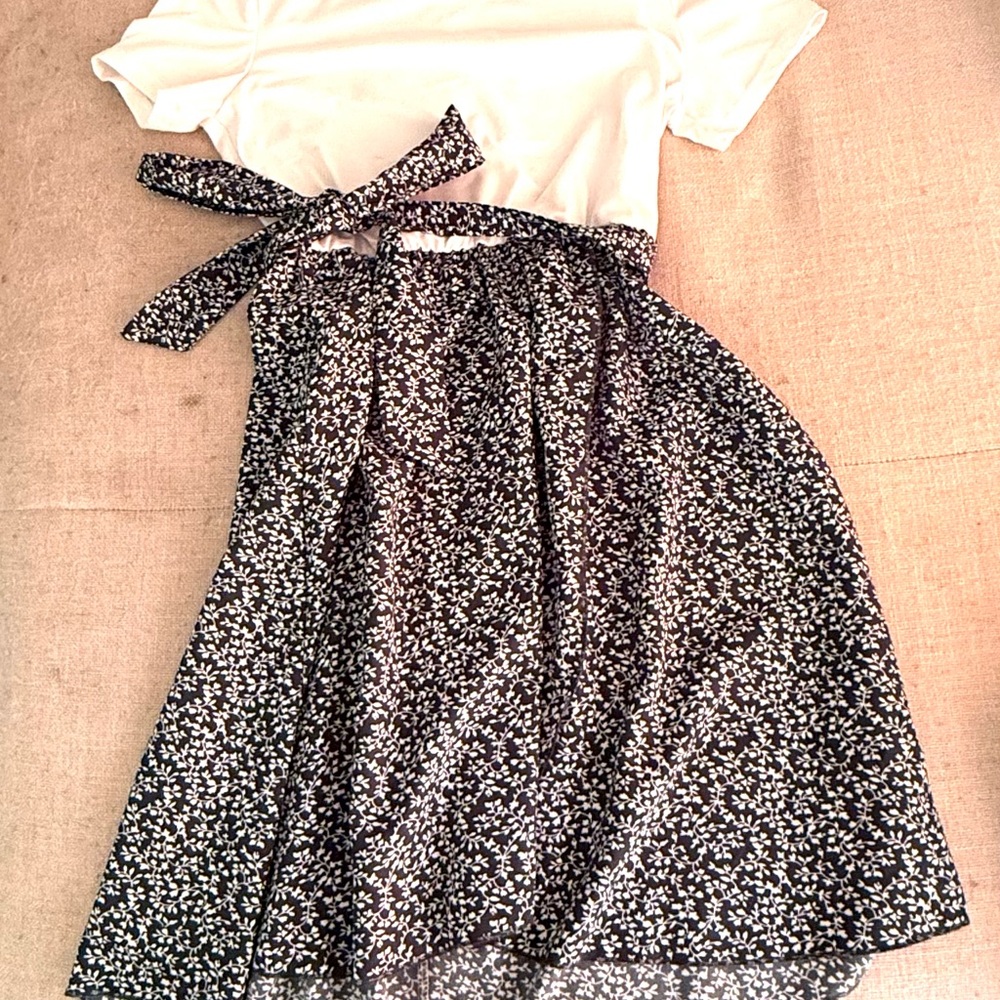 Floral Black and White Kids Dress